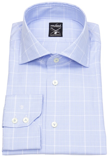van Laack Hemd - Tailor Fit - Haikragen - Meisterwerk - kariert- blau / weiß - 3283 151345 730 