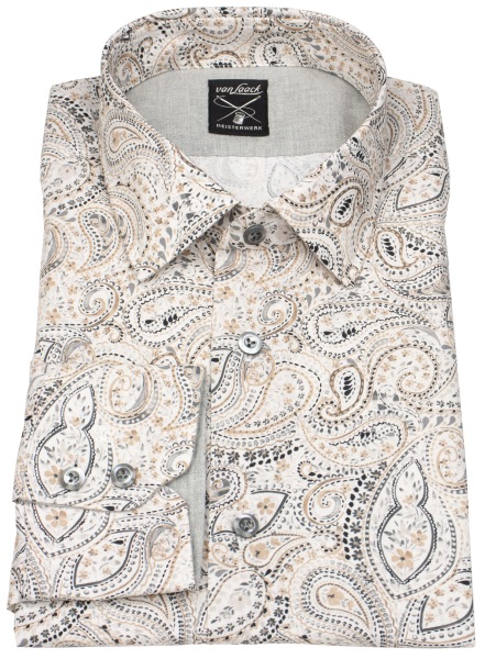 van Laack Hemd - Tailor Fit - Kentkragen - Meisterwerk - Muster - hellbraun - 2093 172096 130 