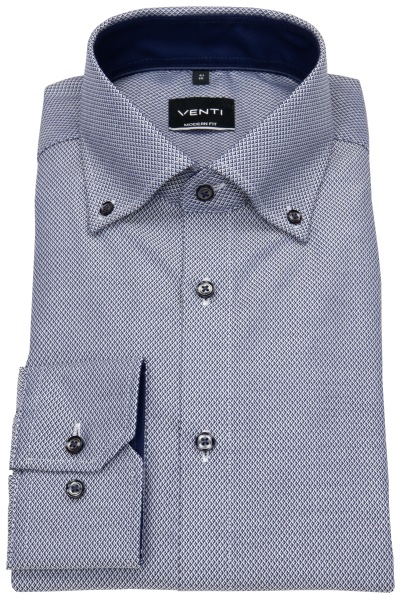 Venti Hemd - Modern Fit - Button Down - Kontrastknöpfe - blau - 113644200 100 