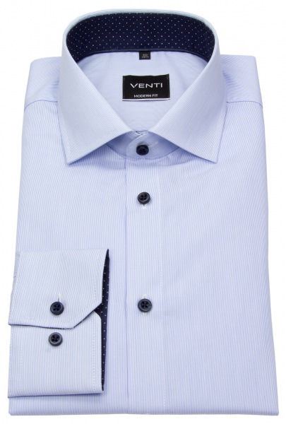 Venti Hemd - Modern Fit - feine Streifen - hellblau / weiß - 193158200 100 
