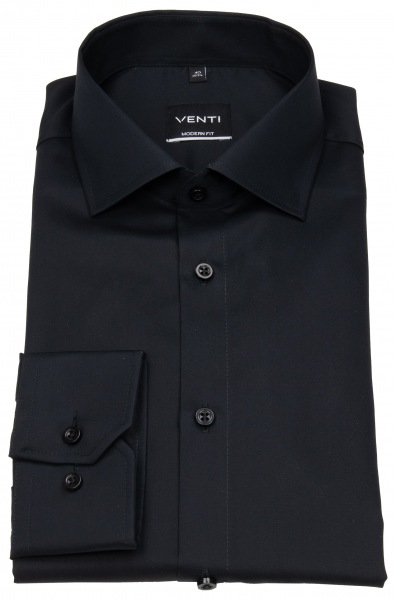 Venti Hemd - Modern Fit - Twill - schwarz - 001880 800 