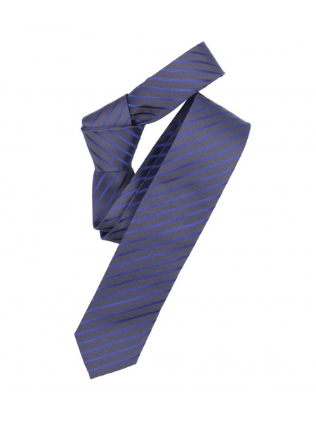 Venti Seidenkrawatte - Slim - dunkelblau / grau gestreift - 001120 101 