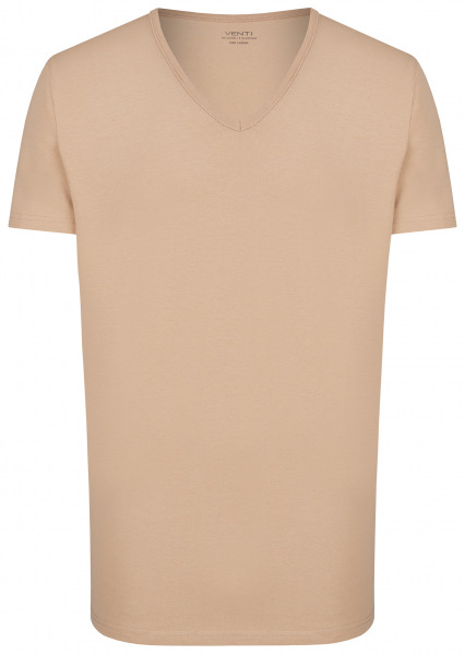 Venti T-Shirt Doppelpack - Modern Fit - V-Neck - caramel - 012600 650 