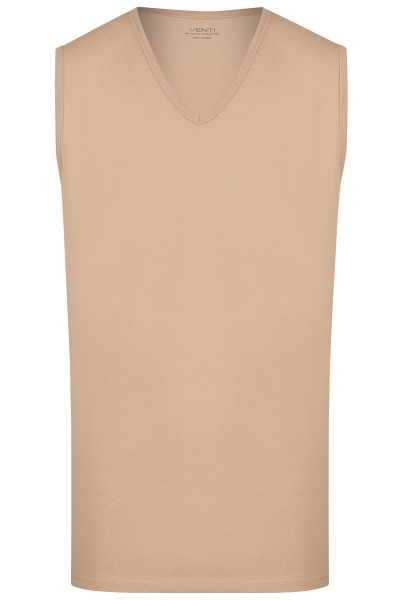 Venti Tank Top Doppelpack - Modern Fit - V-Ausschnitt - caramel - 012800 650 