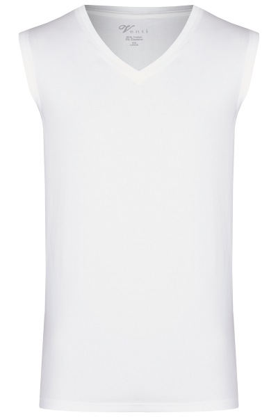 Venti Tank Top Doppelpack - Modern Fit - V-Ausschnitt - weiß - 012800 001 