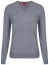 Thumbnail 1- OLYMP Pullover - Regular Fit - V-Ausschnitt - Merinowolle mit Seide - grau